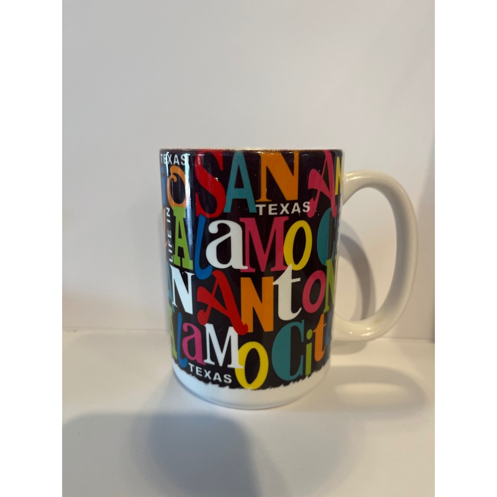 Cuppa San Antonio Texas Souvenir Coffee Mug Alamo City Multi‎ Color Typography